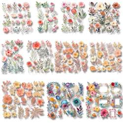 Flower Cluster Bundle Sale Bright Color Iron-on Transfers for Clothing Washable Firm and Fadeless Stickers Diy Craft
