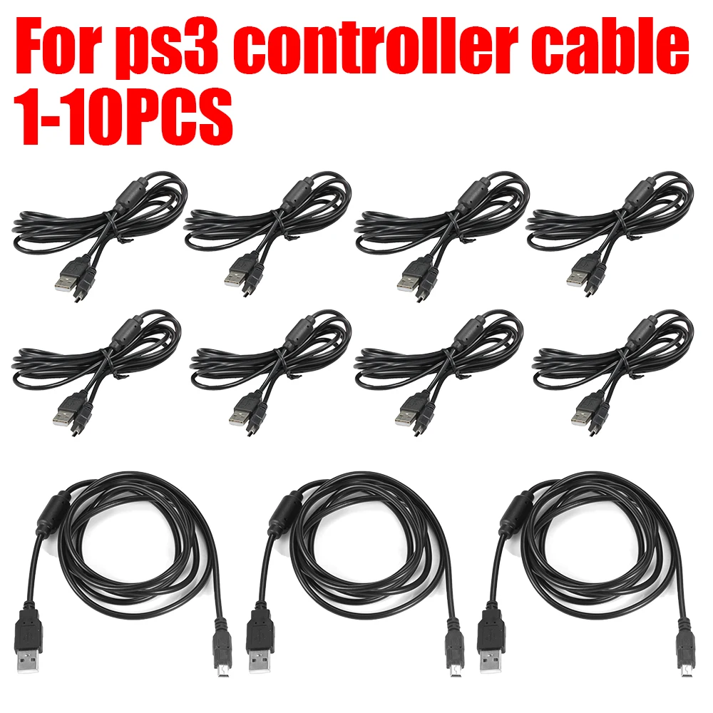 For Playstation 3 1.8M USB Charge Cable for Sony PS3 Wireless Game Console Controllers Charing Cord Wire Line with Magnetic Ring