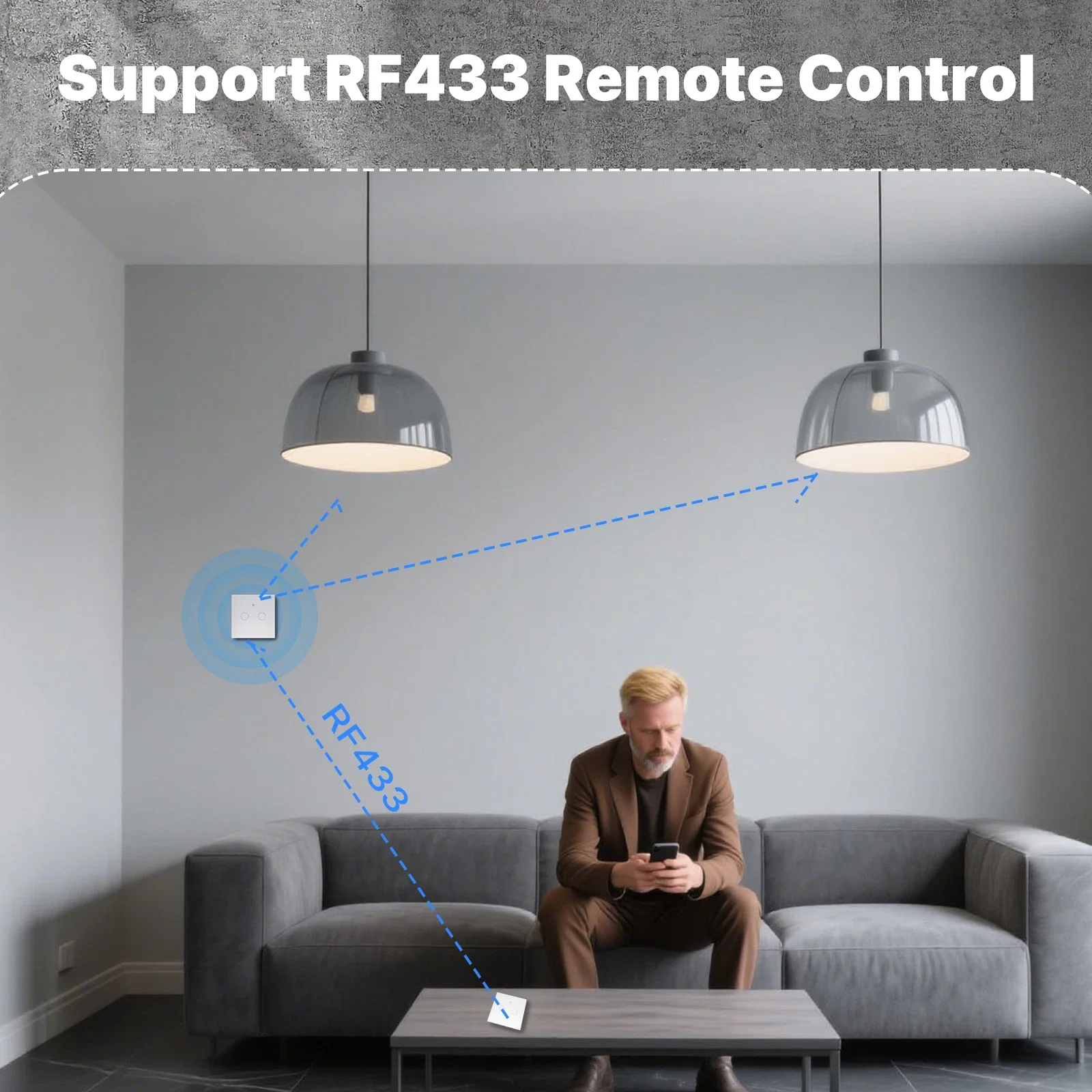 MOES Tuya WiFi مفتاح الإضاءة الذكي سلك محايد اختياري الخلفية دعم RF433 App التحكم عن بعد دعم Alexa Google Home