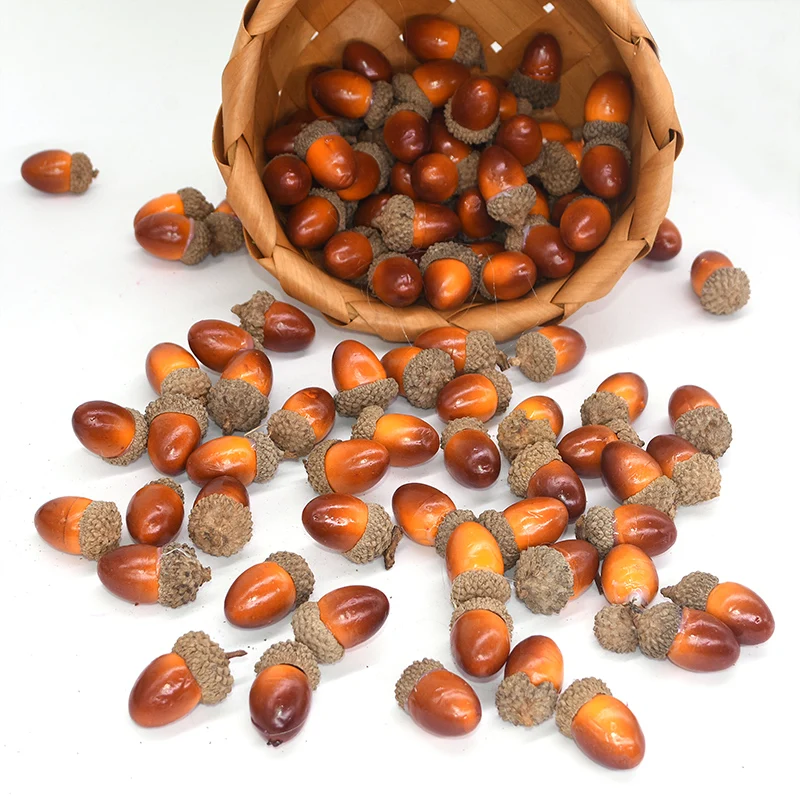 Mini conos de pino de espuma Artificial realista para decoración del hogar, adorno de fruta falsa, decoración de Navidad, adorno de Navidad, adorno de bellota, tuerca de roble, 20 piezas