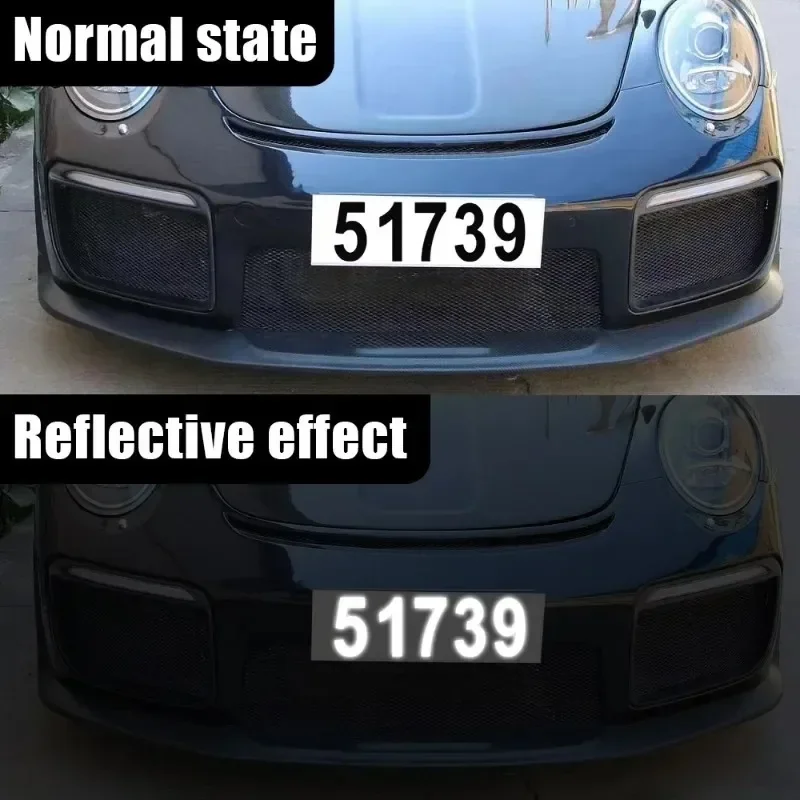 5/1pcs Waterproof Highly Reflective License Plate Stickers Nanofilm License Plate Sticker Auto Trunk Sill Scuff Protector Film