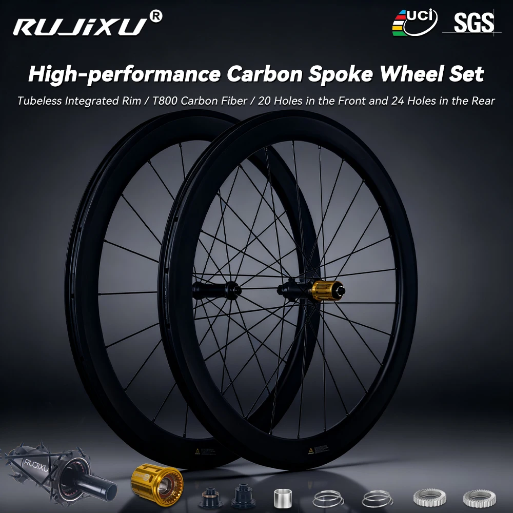 

700c 60T ratchet Road Bike Carbon Wheelset ENT UD Matte Bicycle Wheels Tubeless Ready UCI Quality Carbon Fiber Rims For Cycling