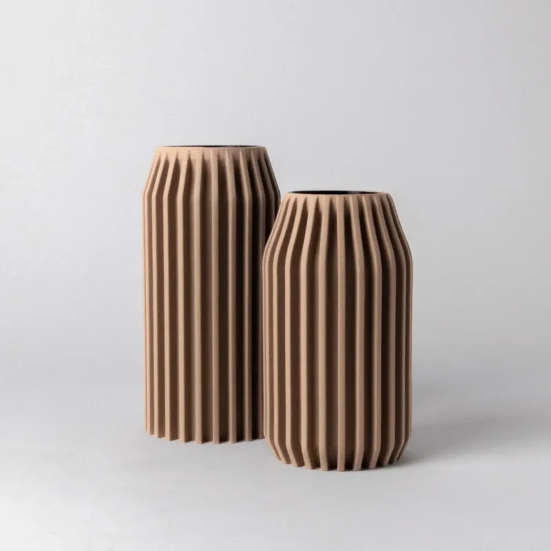 for  Two Sets Home Decoration Wood Fiber Recycled Wood Filament Vase Hanging Flower Pot Gardening Planter
