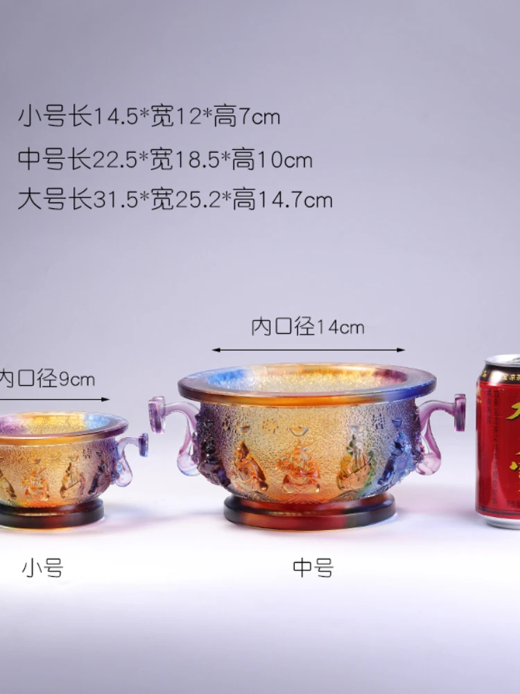 Colored Glaze Five Gods of Wealth Cornucopia Lucky Decoration Chinese Living Room Shop Desktop Display Housewarming