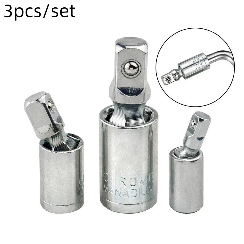 3 Pcs Heavy Duty Socket Wobble Extension Bar Set 360 Rotation Chrome Vanadium Steel for Professional Automotive Repair Use
