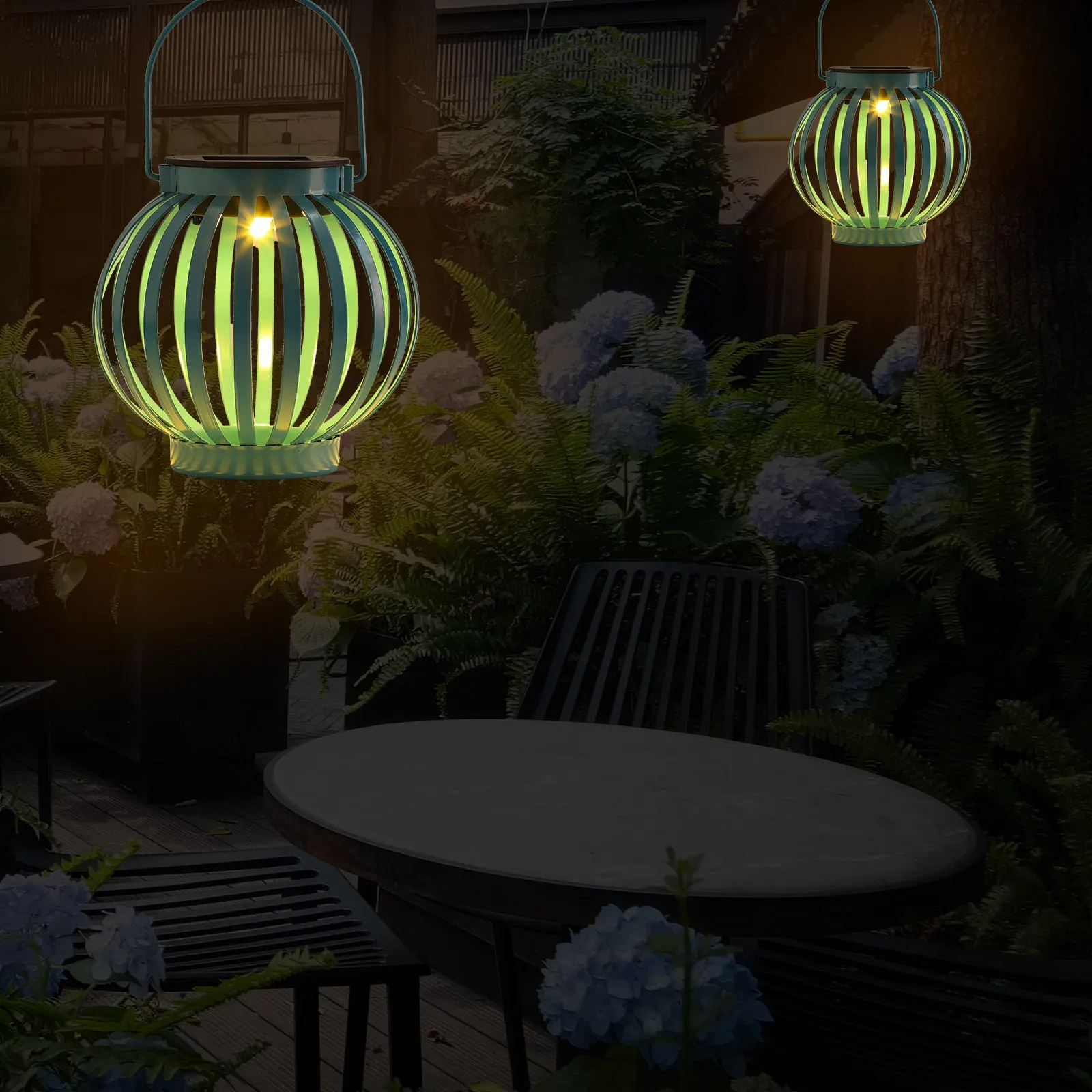 

1Pcs Iron Solar Lantern Lamp Decorative Landscape Light Pendant Waterproof Solar Charging Outdoor Light for Garden Balcony Night