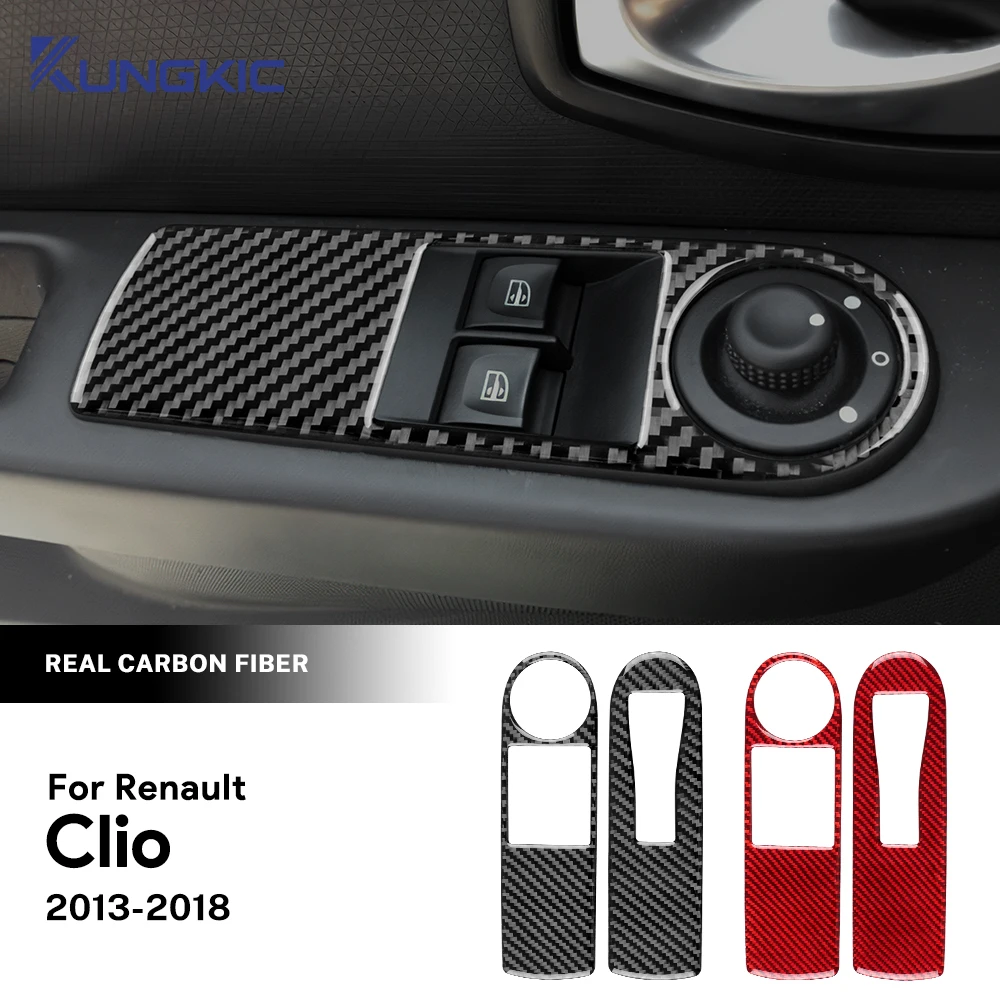 

Мягкая наклейка из углеродного волокна с левым рулем и правым рулем для Renault Clio 3 2013 2014 2015 2016 2017 2018, внутренняя рамка подъема переднего окна автомобиля, интерьер