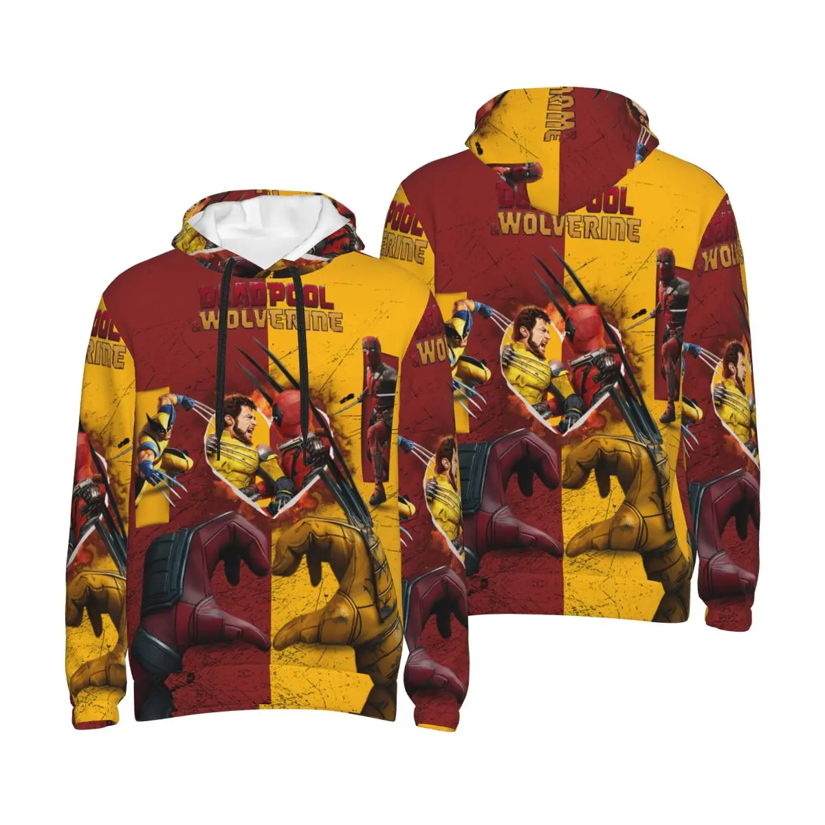 Deadpool & Wolverine Hoodie For Men Women Pullover Long Sleeve Sweatshirts Drawstring Hooded Shirt with Kanga Pocket