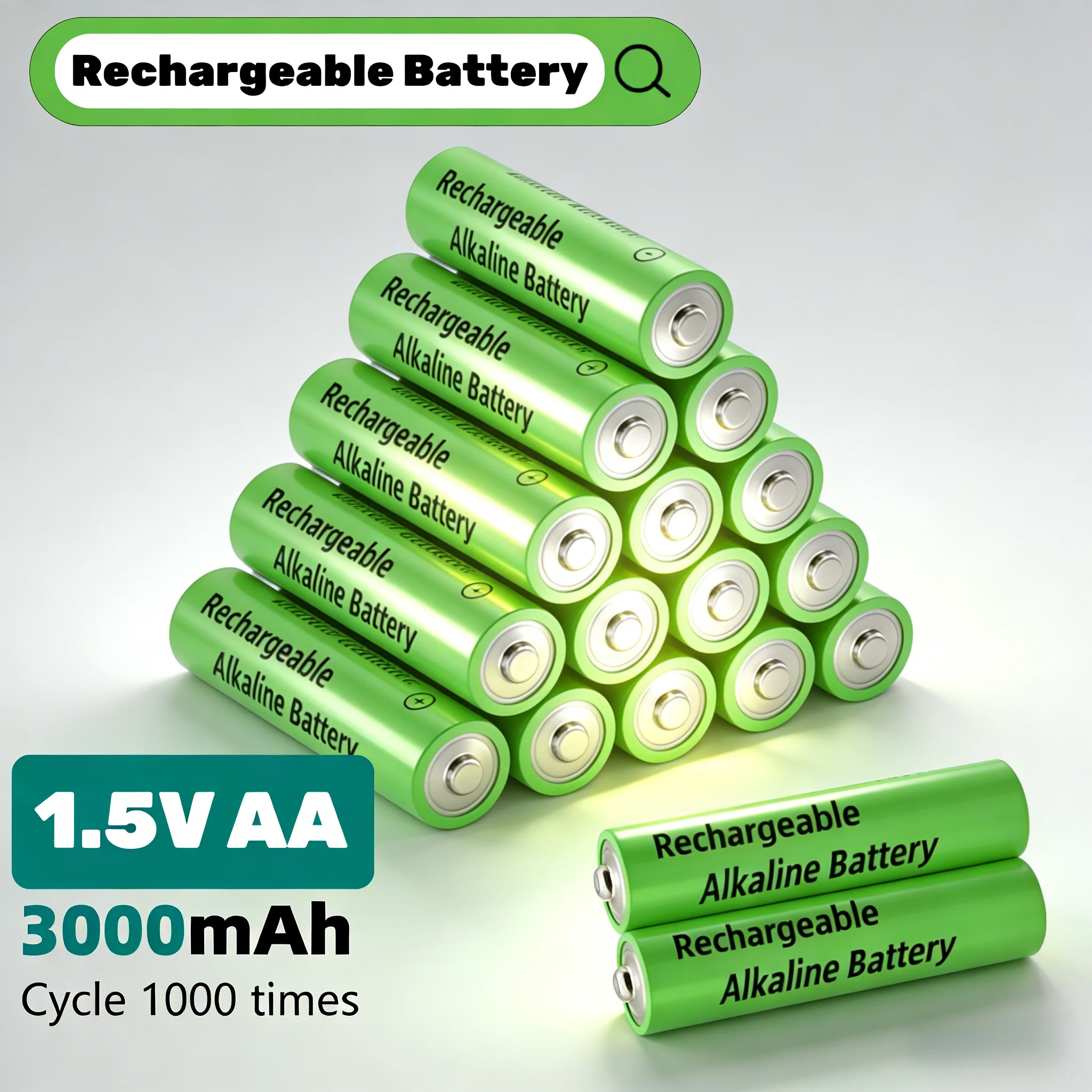

1.5V AA Rechargeable Battery 3800mWh High Capacity Ni-MH Low Self Discharge Precharged for Clock Mouse Toys Remote Control