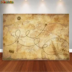 Adventure Theme Birthday Party Backdrop Old Map Travel Around The World Photography Background Boy Adventure Birthday