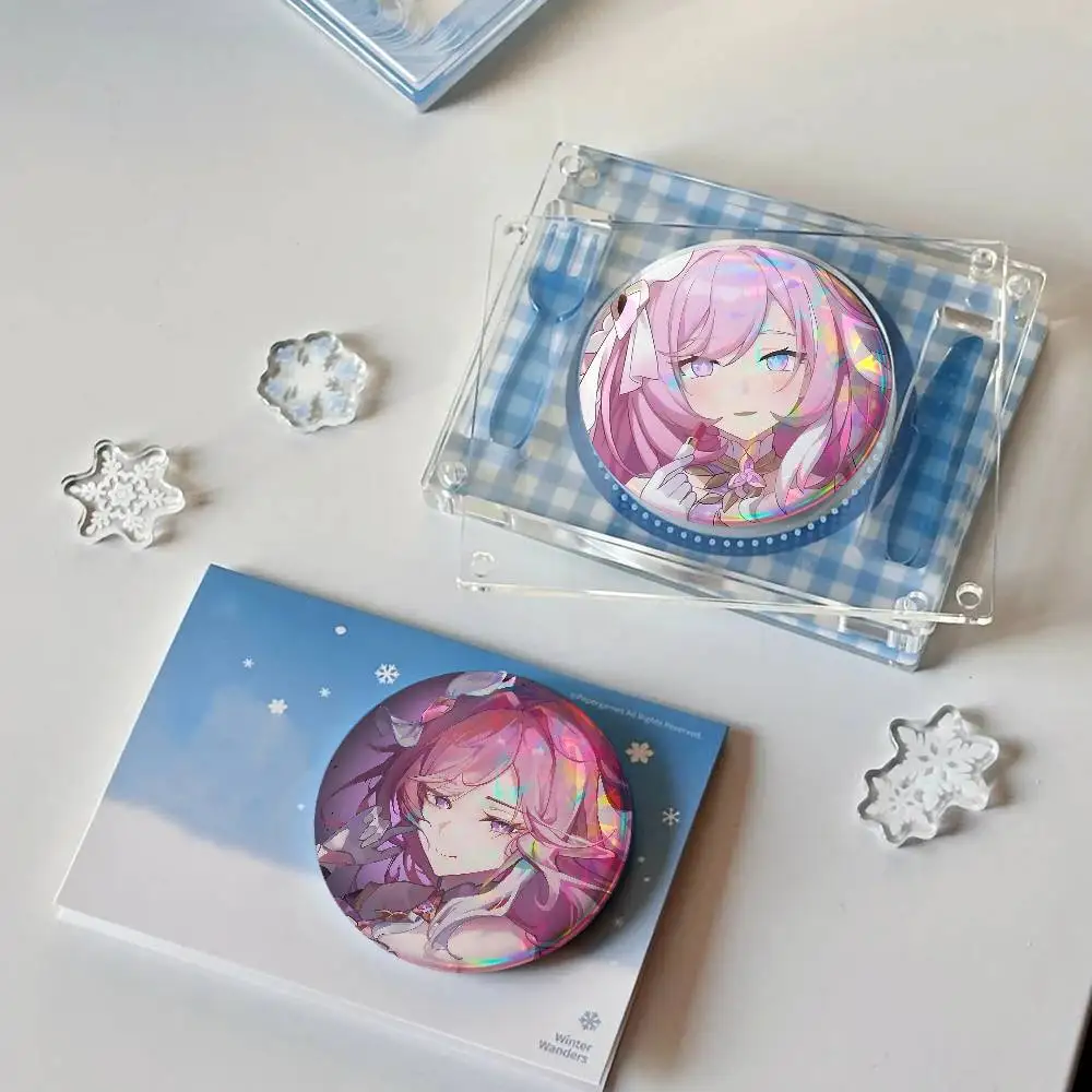 Game E-Elysia For Badge Fashion Laser Holographic Effect Badge Custom Design Metal Lapel Pin Brooch For Backpack Decor