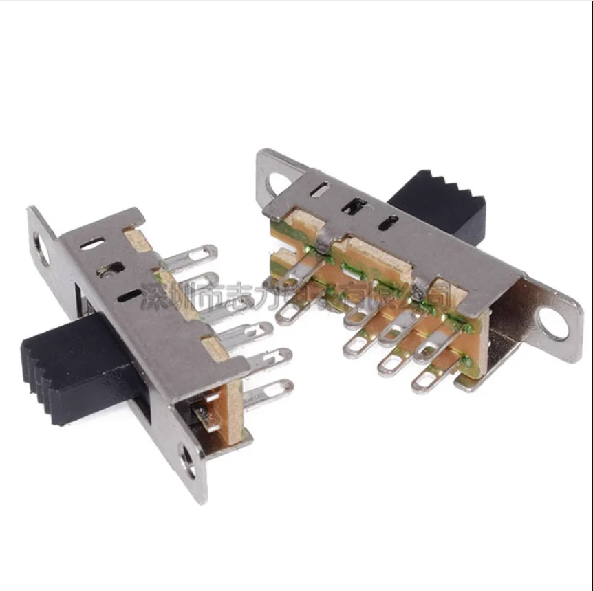 

YYT SS23E04 toggle switch 8pin 3 gears double with fixed screw hole handle length 5MM vertical slide switch