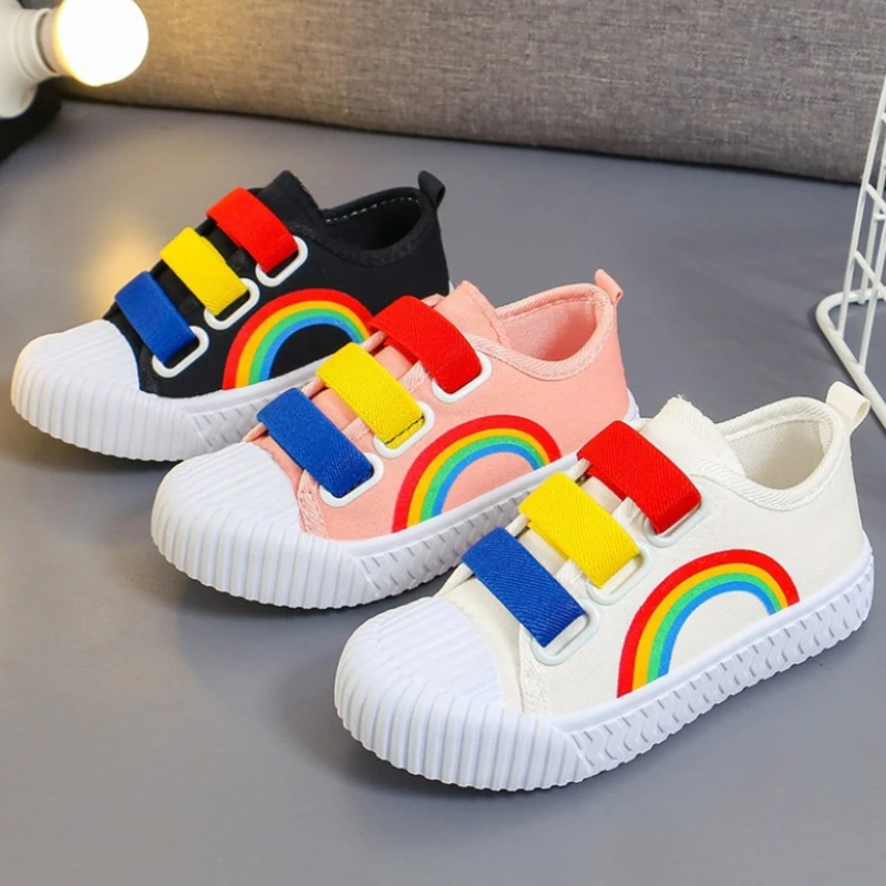 2024 New Boys and Girls Canvas Fashion Hook Children\'s Casual Shoes Soft Bottom Toddler Walking Shoes Anti-slip School Shoes