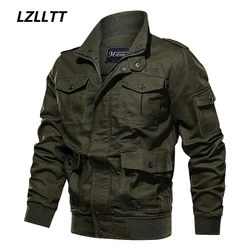 Bomber primavera autunno uomo moda Casual Multi tasca giacca cappotto Outdoor giacca a vento Sport Slim giacche militari maschili 6XL