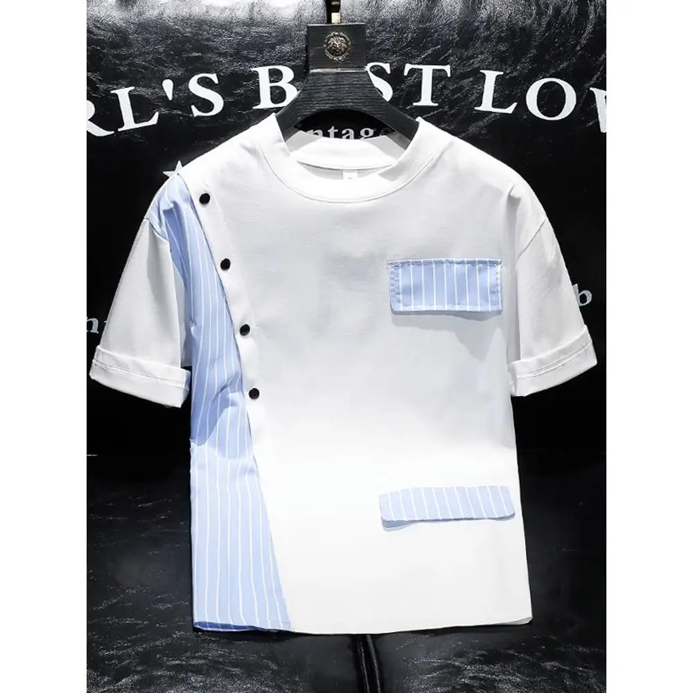Stylish Men's Summer Short Sleeve T-Shirt with Design Collage