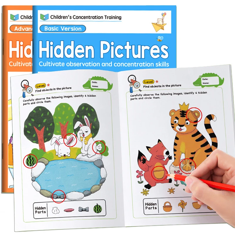 ابحث عن صور مخفية مطابقة لعبة مونتيسوري للأطفال تتبع مرئي تركيز التدريب الكتب التعليمية المبكرة لعبة ما قبل المدرسة