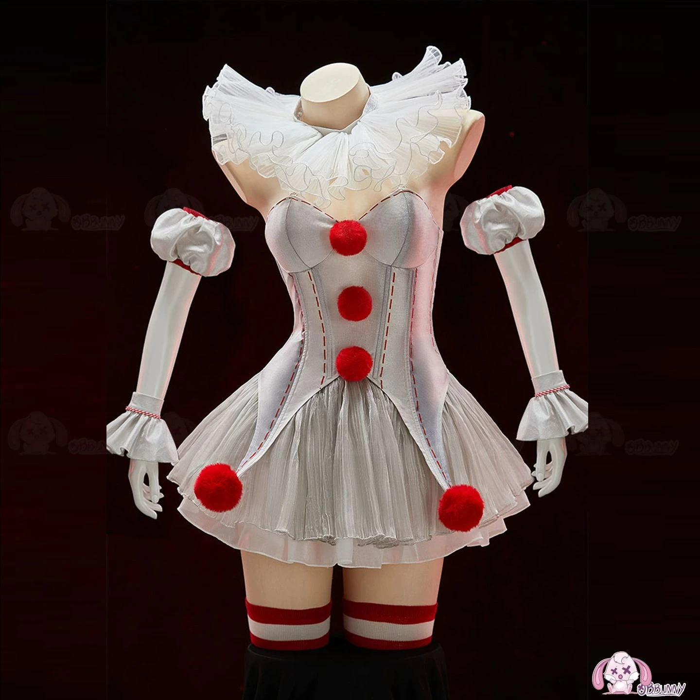 

Anime Silver Fancy Cress Joker Outfits Dress Sexy Lingeries Cute Dress Female Full Set Halloween Cosplay S-XL Clown