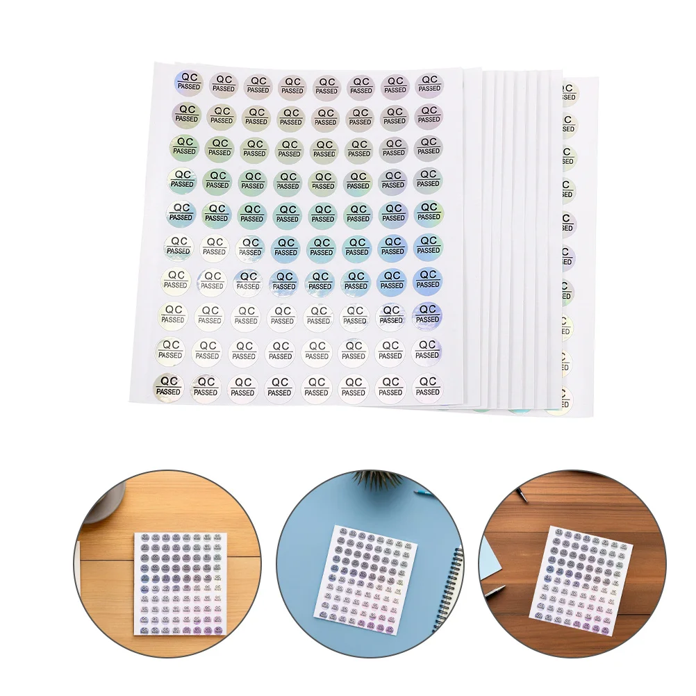 

1600Pcs Qc Passed Stickers Self Adhesive Clear Warehouse Quality Inspection Labels Passed Labels for Quality Test