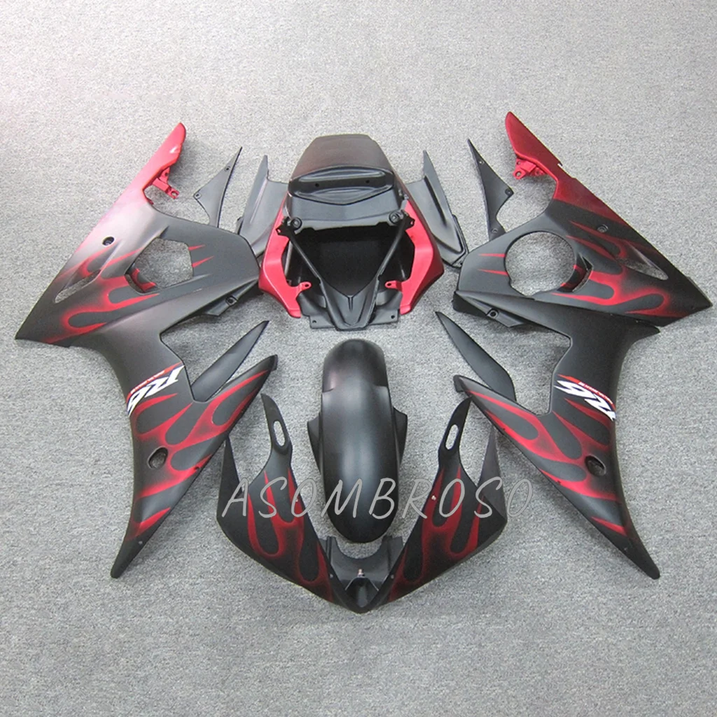 YZFR6 2003 2004 2005 Multiple Choices Motorcycle Bodywork for YAMAHA 03 04 05 YZF R6 ABS Plastic Cowling Fairing Kit red flames