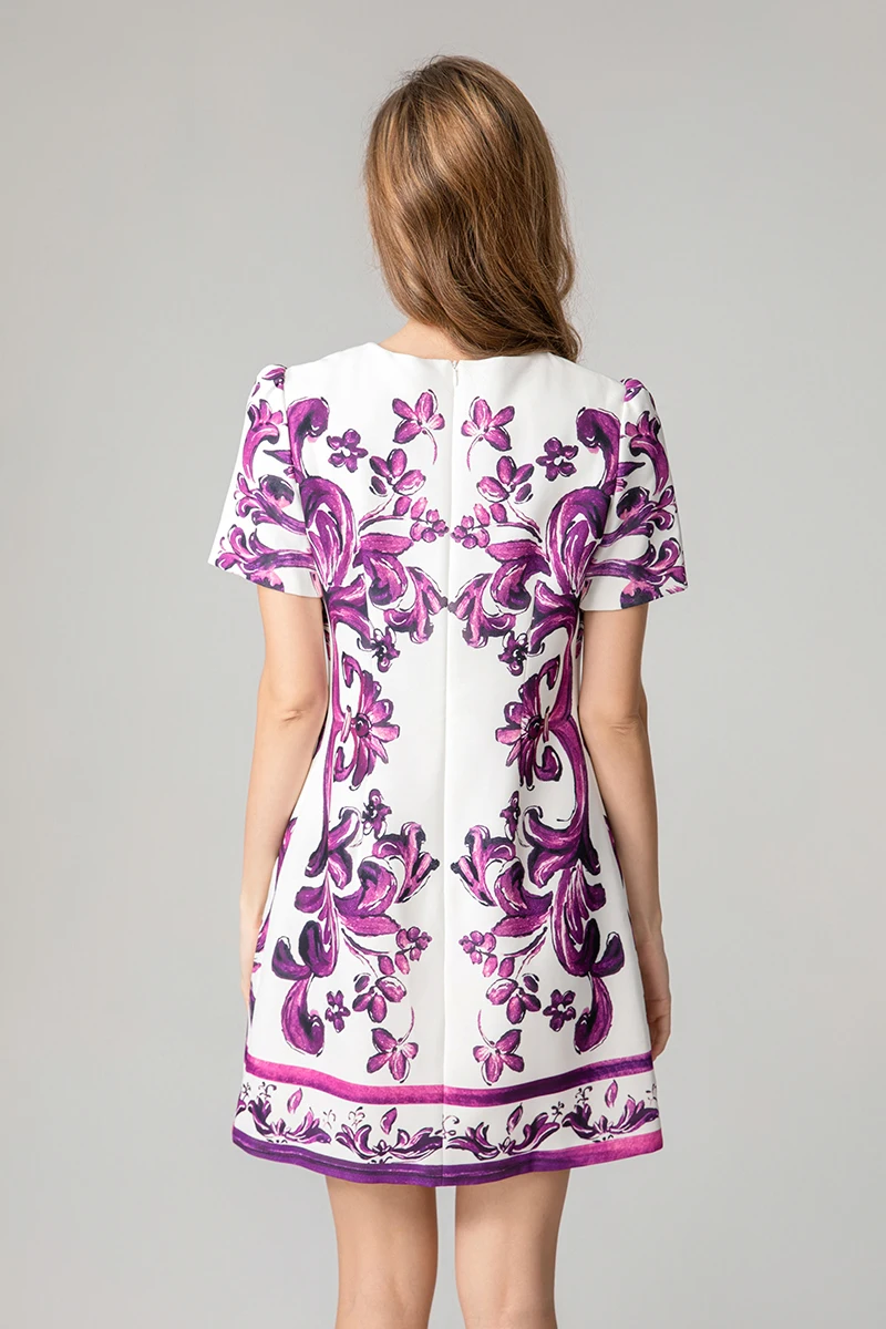 MIUXIMAO 2025 فساتين عصرية صقلية من الخزف الأزرق والأبيض على شكل حرف a فستان قصير مرصع بالألماس فساتين نسائية