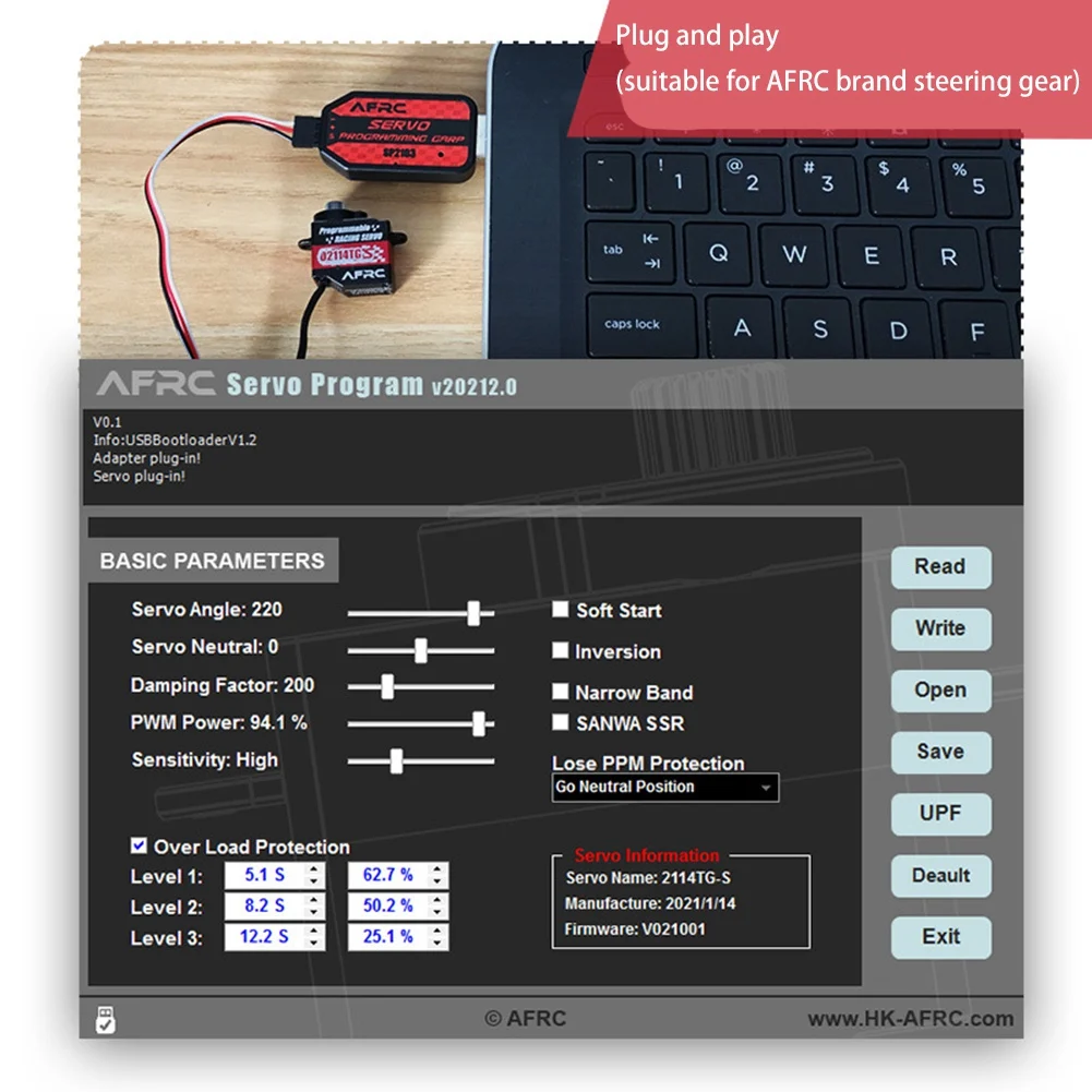 AFRC SP2103 kartu pemrograman Servo USB portabel untuk mainan perahu RC Servos dapat diprogram Plug and Play