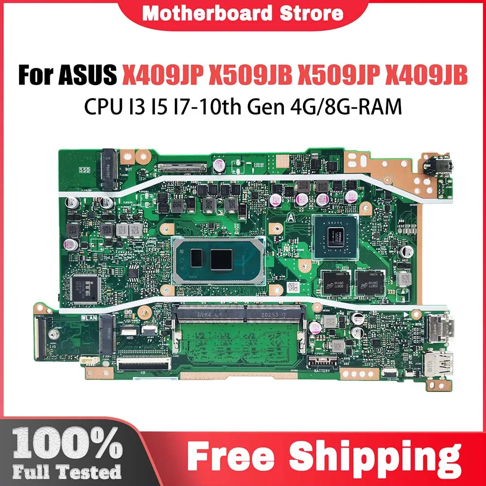 

X409JP Laptop Motherboard For ASUS X509JB X509JP X409JB R409J P1510CJA Notebook Mainboard CPU I3 I5 I7-10th Gen 4G/8G-RAM 920MX