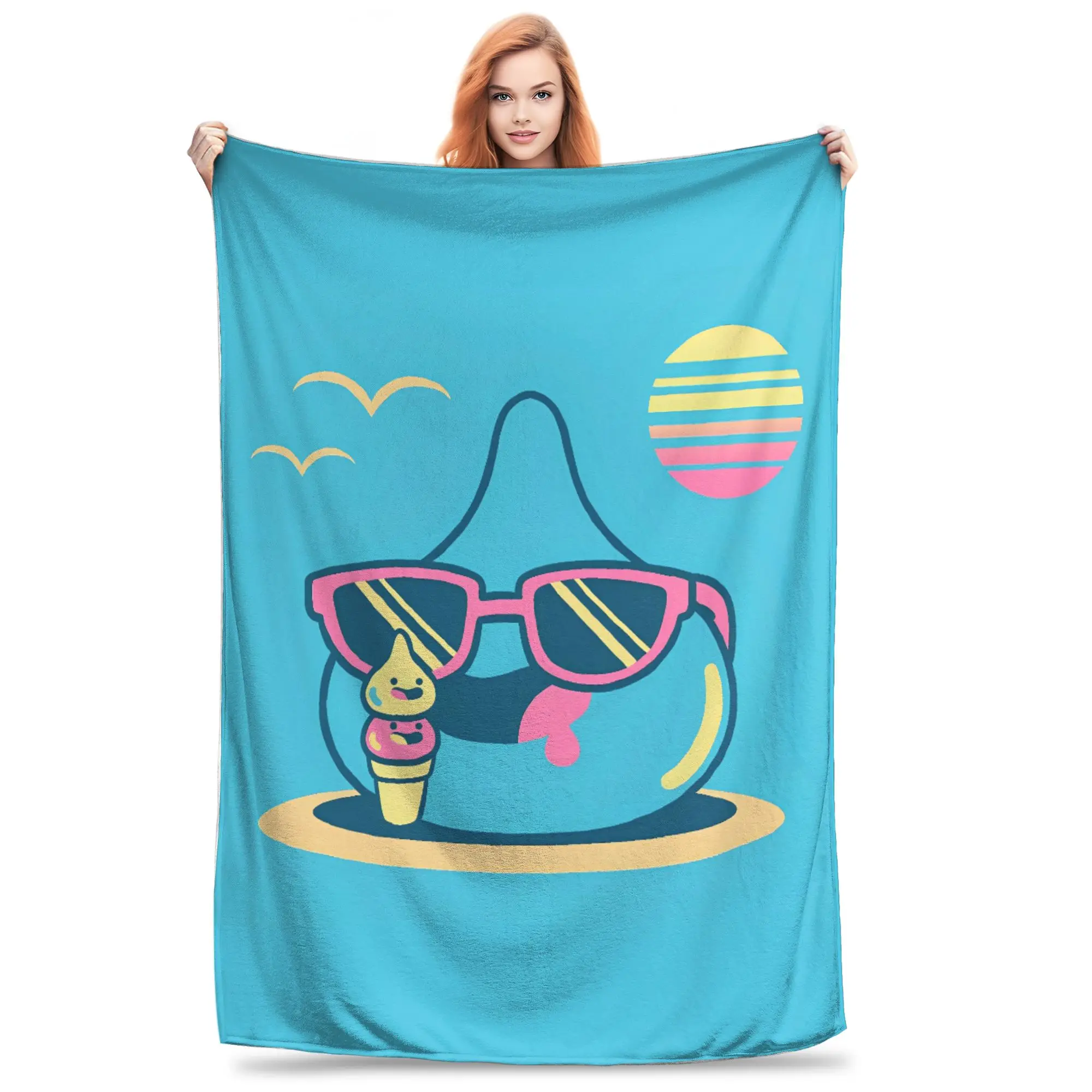 D-Dragon Quest Slime Flannel Blanket Winter  Warm Throw Blanket for Girls Boys Couch Bed Comfortable Bedspread Sofa Bed Cover