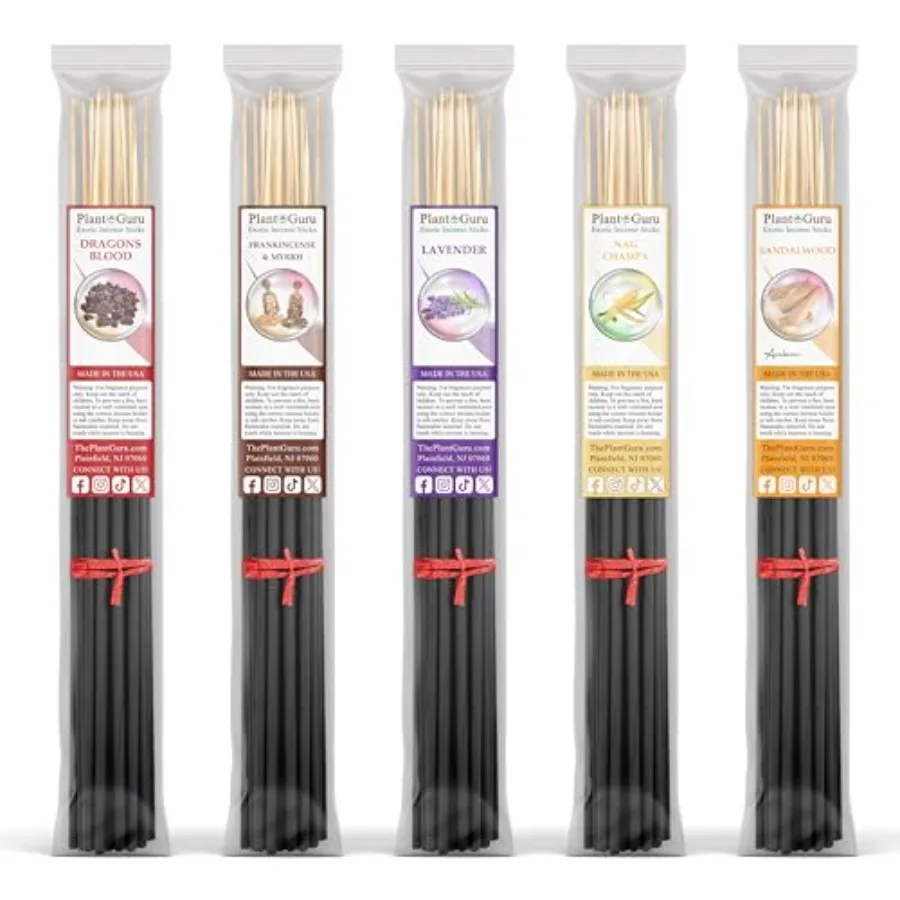 

Топ-5 больших благовонных палочек длиной 19 дюймов, набор ассорти, оптовая упаковка 150 штук - 5 пучков по 30 палочек в каждом пучке, 19 дюймов - Драконья кровь, ладан