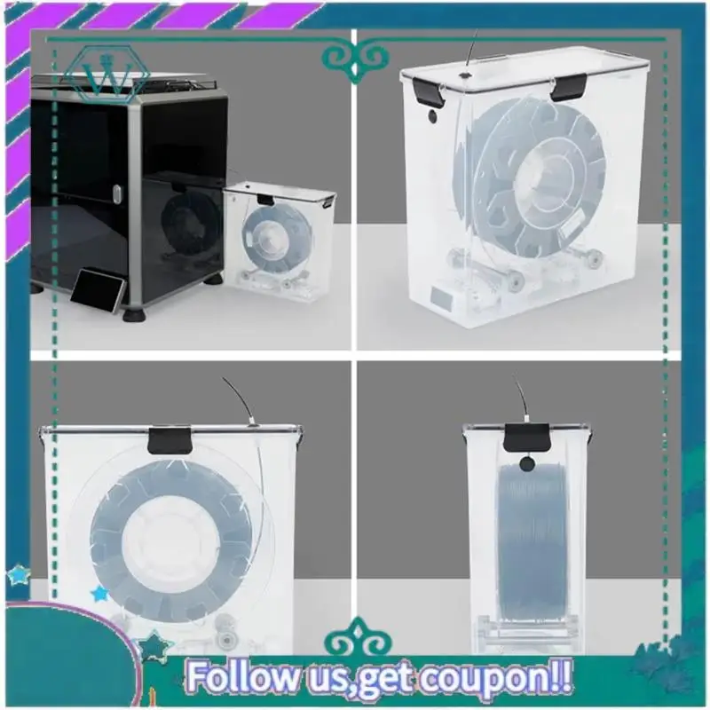 ترقية 2 قطعة ثلاثية الأبعاد خيوط الطابعة صندوق مجفف محكم ومقاومة للرطوبة مراقبة في الوقت الحقيقي للطابعة ثلاثية الأبعاد PLA ABS خيوط #4