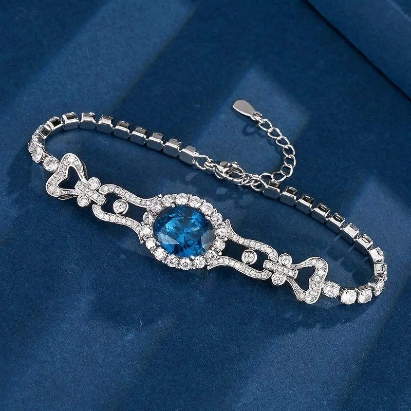 

Adjustable Bracelet with Colorful Oval Cubic Zirconia Vintage Style Bracelet for Women Sparkling Crystal Party Jewelry Gift