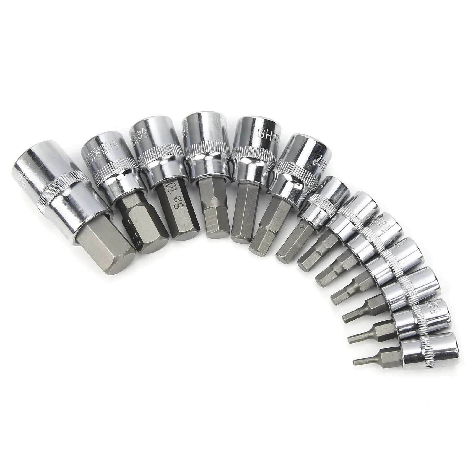 Square Wrench Hex Bit Socket Set 1/4in 3/8in 1/2in Auto Maintenance Repair with Tool Box
