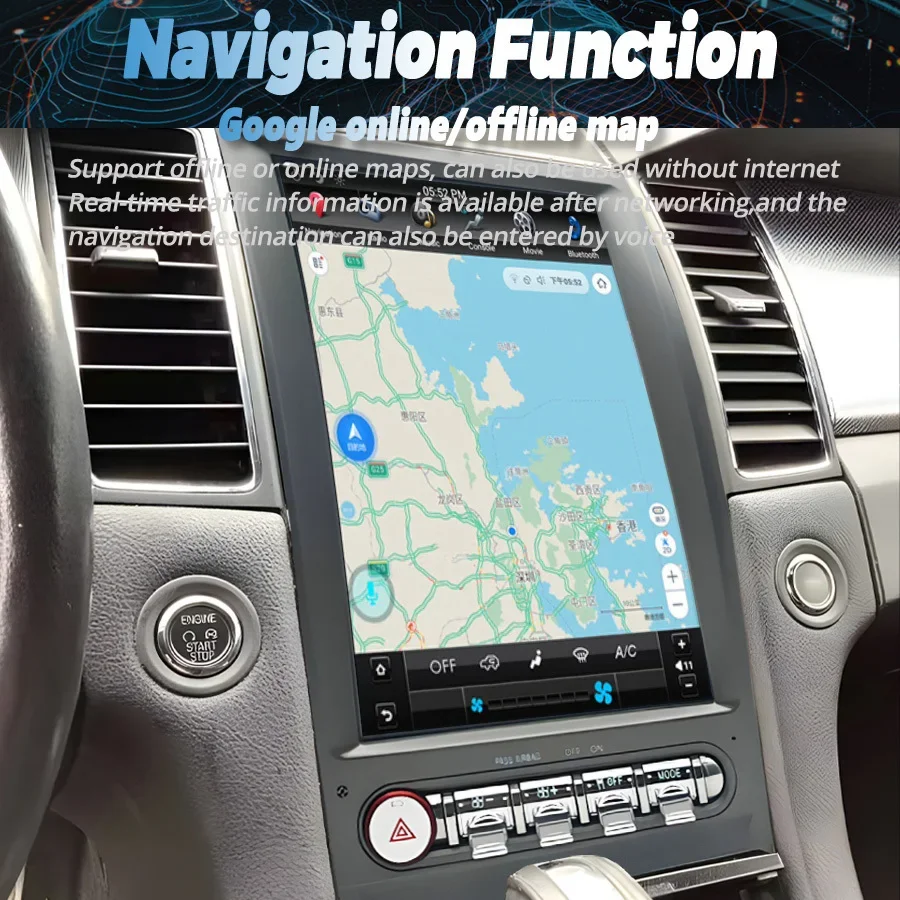 

12.8 inch Android 14 Car Radio Multimedia Player For Ford Taurus 2010-2019 Stereo Audio 4G WIFI GPS Navigation Carplay Head Unit