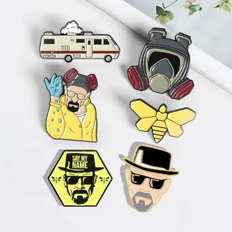 Film- und TV-Serien-Motiv: Gasmaske Emaille-Pin, kreative Metallbrosche für Rucksack, Anstecknadel, Schmuckgeschenk für Freunde