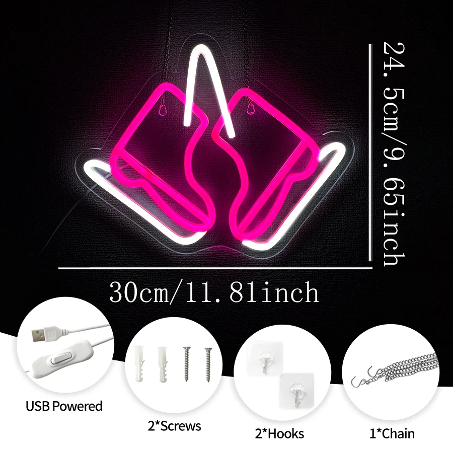 Ice Skate Neon Sign, USB LED Figure Skating Neon Light Wall Decor for Ice Rink, Skating Club, Sports Shop, Athlete Bedroom,Gift