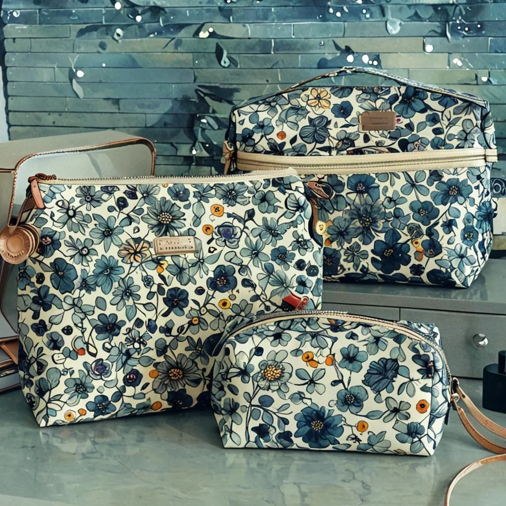 

Женская винтажная мягкая хлопковая косметичка с цветочным принтом, портативный косметический органайзер на молнии для путешествий, женская сумка, косметичка для девочек