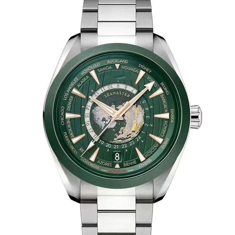 Top Brand Men Watch Water Diamond Luxury Night Glow Quartz Movement 41mm Blue Gold Stainless Steel Fashion Business Watch