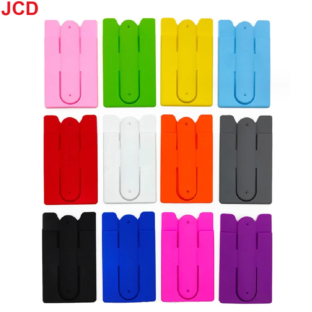 

JCD 1pcs Silicone World For Cell Phone colorful card holder Fashion Adhesive Sticker Back Cover Card Holder Case Pouch