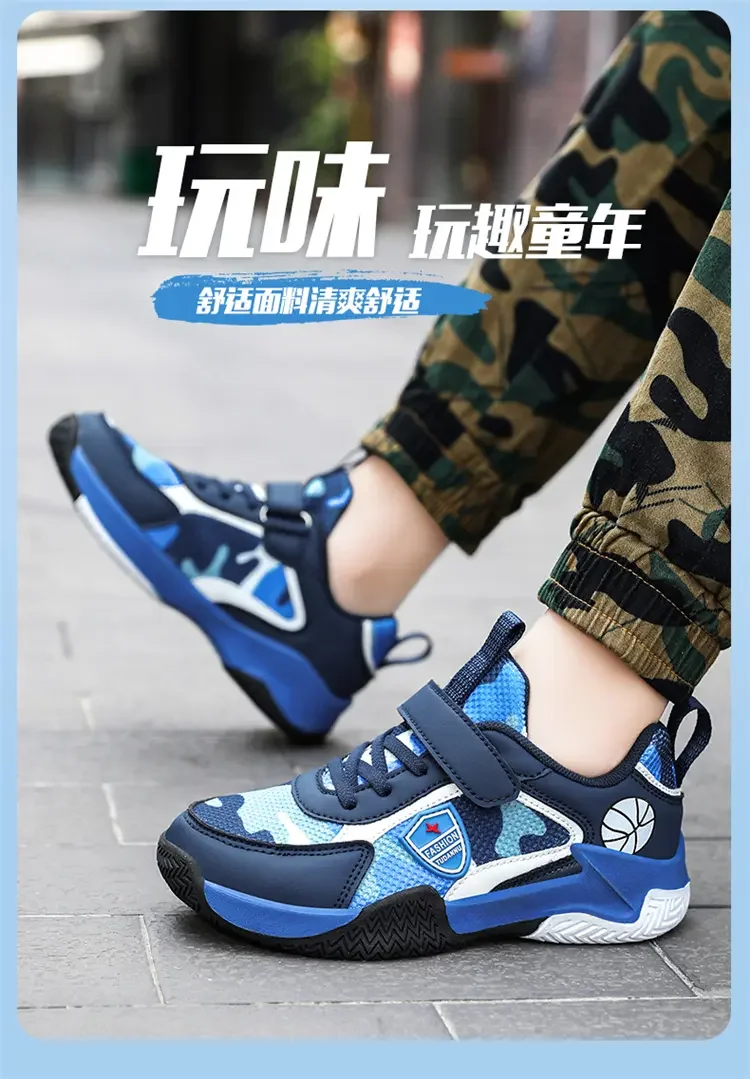 Zapatos deportivos antideslizantes para niños, zapatillas de baloncesto resistentes al desgaste para exteriores, zapatos de goma para niños, zapatillas de deporte para niños
