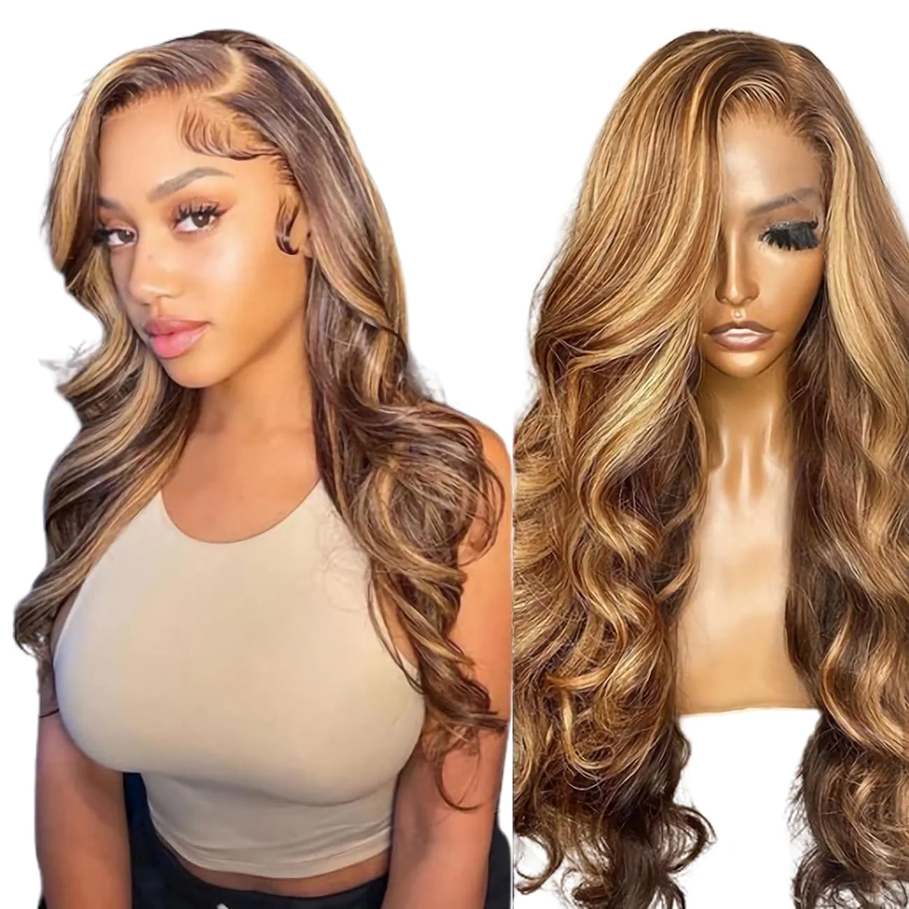 highlight 13x4 lace front Wavy wig Body wave 30 inch colored wigs 13x6 hd lace frontal human hair wig for women choice cosplay