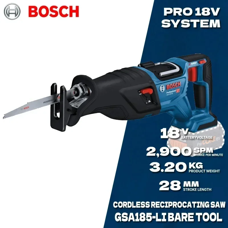 BOSCH GSA 185-Li Reciprocating Saw For Cutting Metal Wood Cordless Cutting Power Brushless Cordless Reciprocating Saw