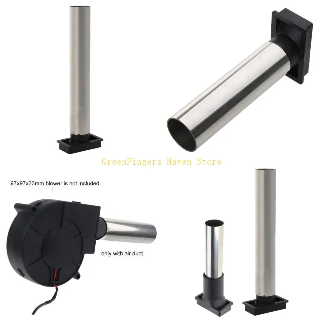 

F68D Universal 28mm Diameter Metal Air Ducting Tubes for 12V 24V 5V 9733 Cooking Air Blower Cooling Fan 97x97x33mm BBQ Fan