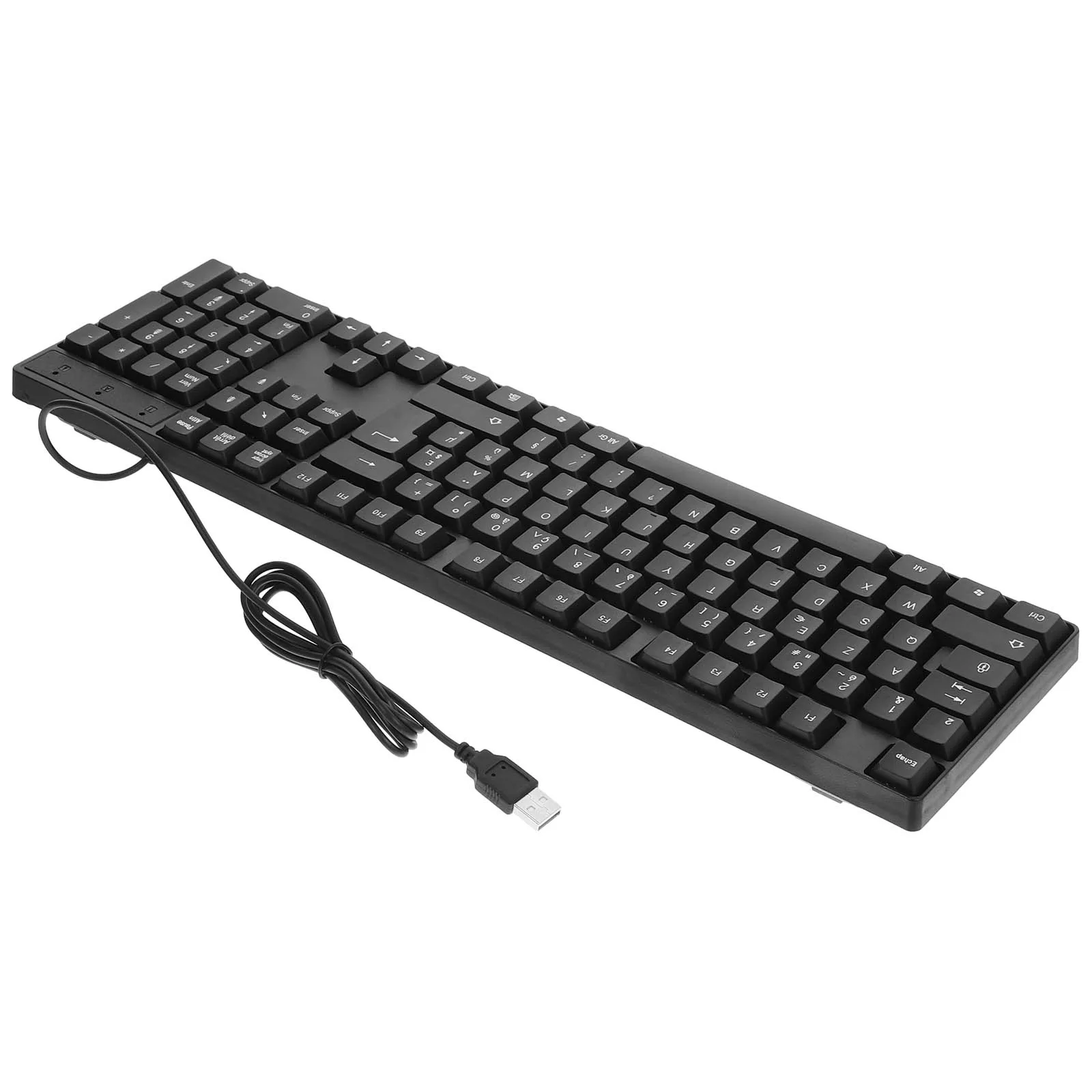 

Full Size Wired Keyboard USB Powered No Required Backlit Office Work Gaming Computer Keyboard with Number for Stability