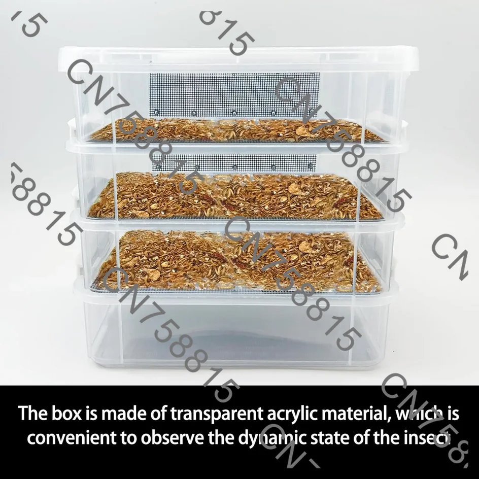 High Capacity Mealworm Farm To Breed Live Mealworms，For Bearded Dragon and Reptiles Portable，Mealworm Breeding Kit 2/3/4-Layer