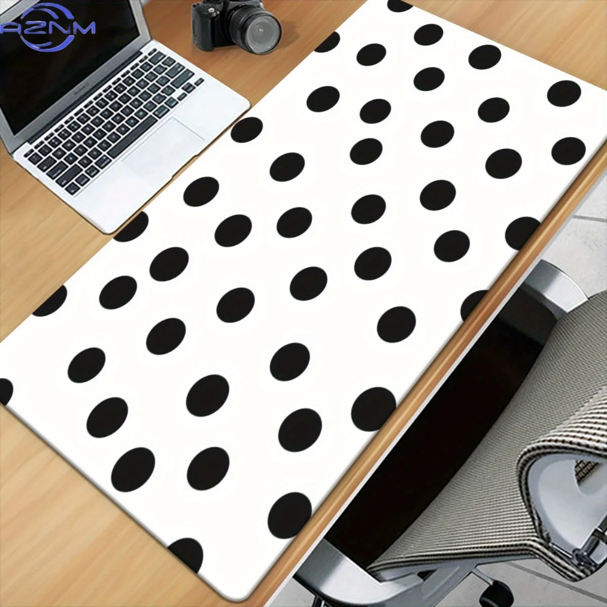 1pc Black Dots on White HD Printed Pad for Desk, Multi Functional XXL Mousepad, Keyboard Gaming Mouse Mats, Office Computer PC G