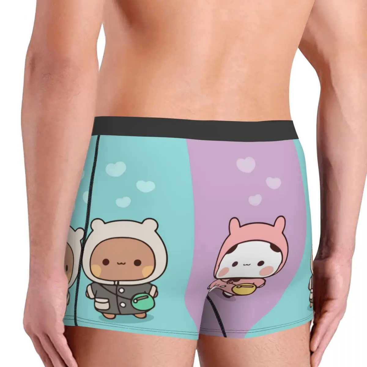 Dudu Bubu Mochi Peach Cat Funny Underwear Men Sexy Print Customized Panda Bear Hug Boxer Shorts Panties