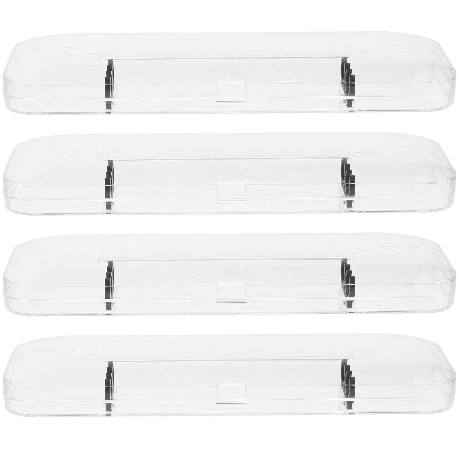 

4 Pcs Gift Boxes Pen Case Display Holder High Transparency Cases Clear Storage Containers Fountain Travel