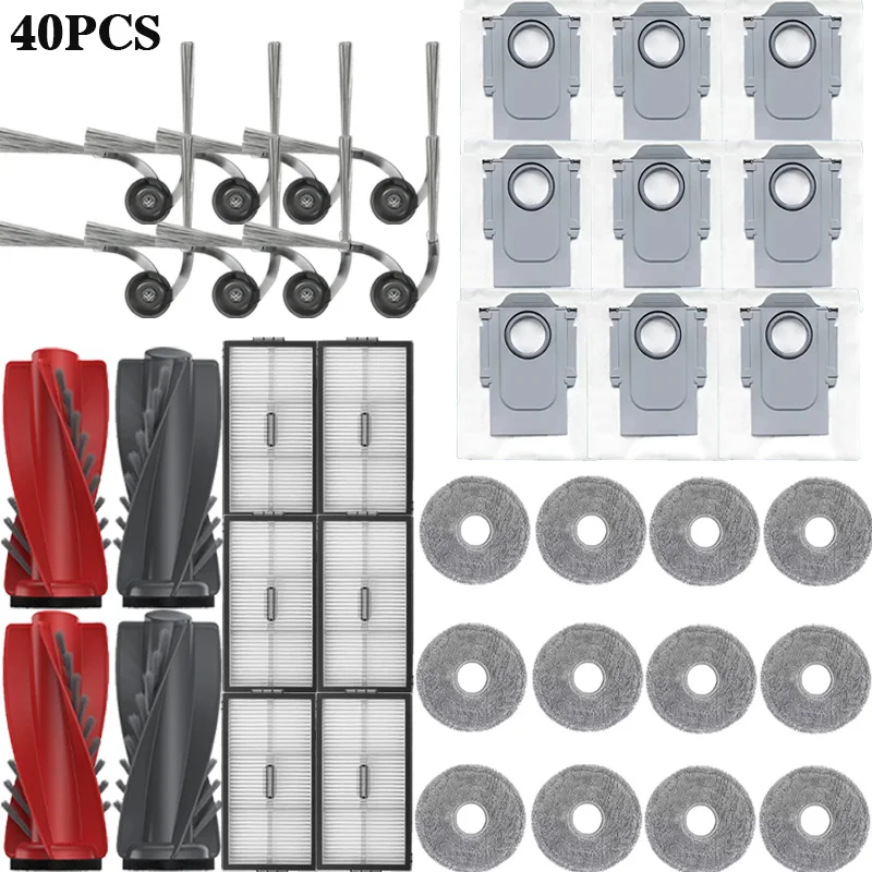 Roborock Saros 10R / Saros 20 Roboterstaubsauger Ersatzteile Haupt- und Seitenbürsten Wischtücher HEPA-Filter Staubbeutel Zubehör