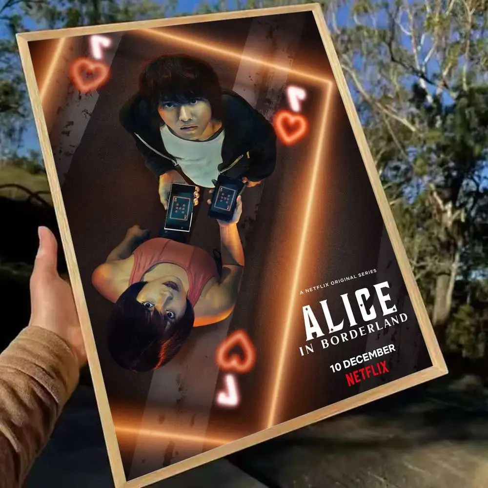 اليابانية الخيال العلمي التشويق أليس في بوردرلاند ملصق مقاوم للماء HD الفن جدار صائق طباعة ذاتية اللصق. غرفة المنزل الجمالية