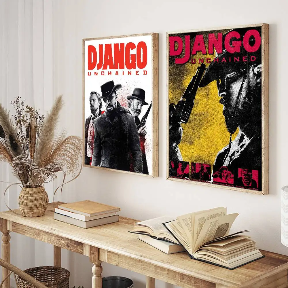 الفيلم الكلاسيكي جانغو غير مقيد ملصق جدار قماش اللوحة لنادي غرفة المعيشة ديكور المنزل #5