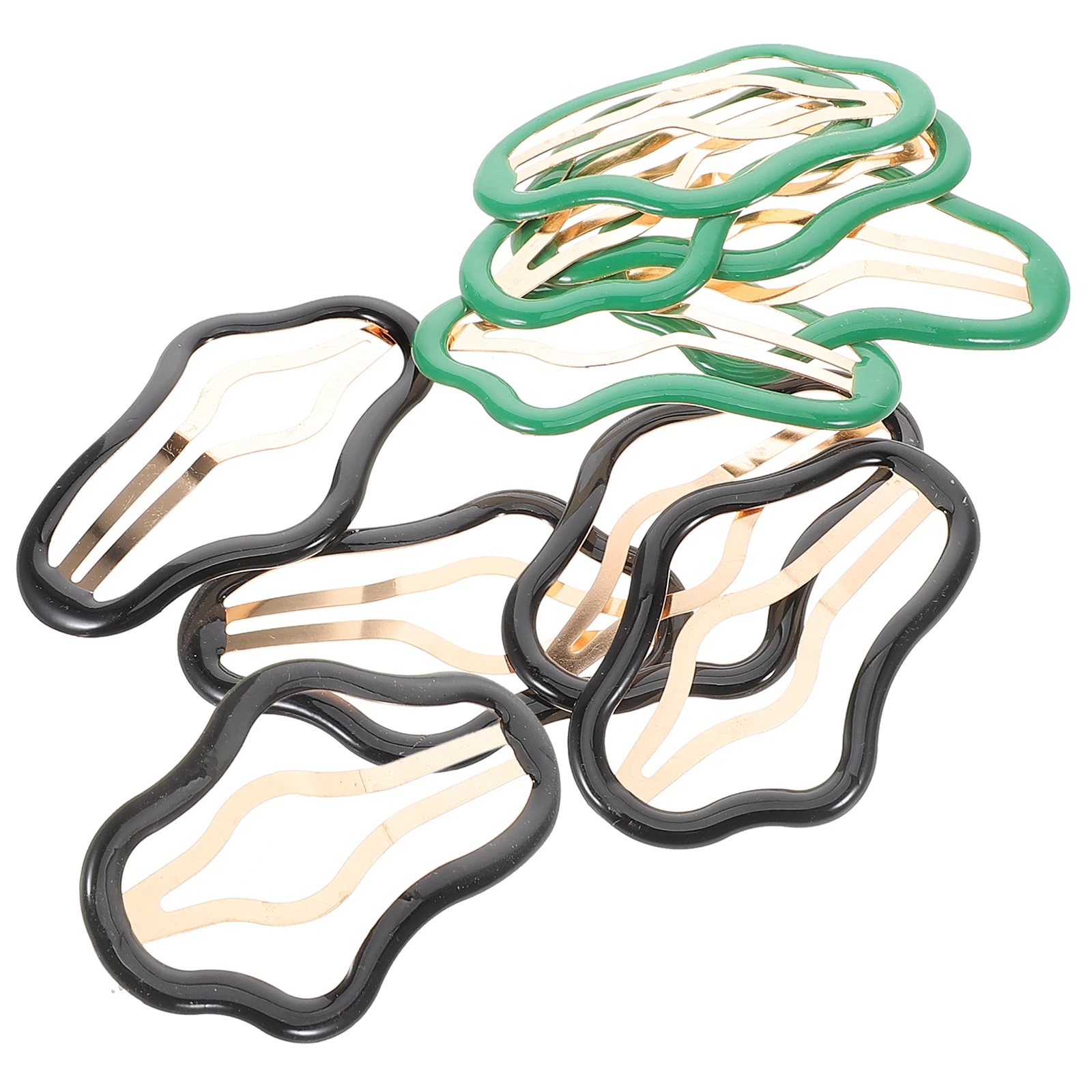 

10pcs Cloud Shaped Hairpin Green Clips Cute Barrettes Women Non Slip Duck Bill Metal Hairstyle Everyday Party Wedding Hair